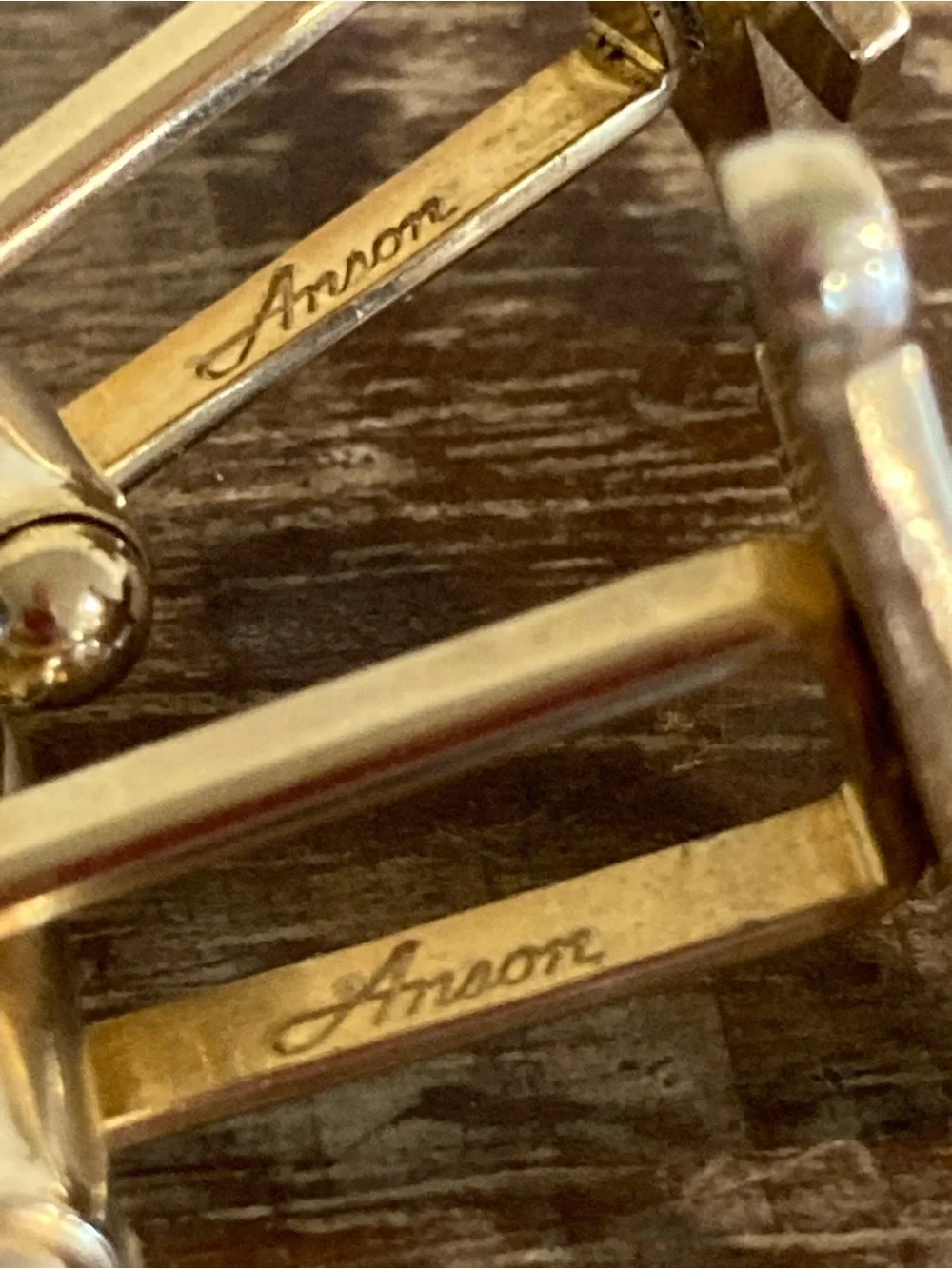 Vintage Masonic Square & Compass Cufflinks with Blue Enamel Gold Tone